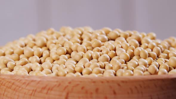 Raw Soy Bean Top View Texture High in Fiber Supplementary Food Protein Healthy Food Soybeans Organic