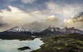 Dramatic sky over Cuernos del Paine and Paine Grande, Torres del Paine National Park, Chile - PhotoDune Item for Sale