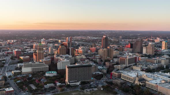 San Antonio Skyline - Day to Night Time Lape