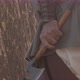 men collect hatchets after an ax shooting competition - VideoHive Item for Sale
