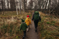 Family on a Wooden Forest Trail - PhotoDune Item for Sale
