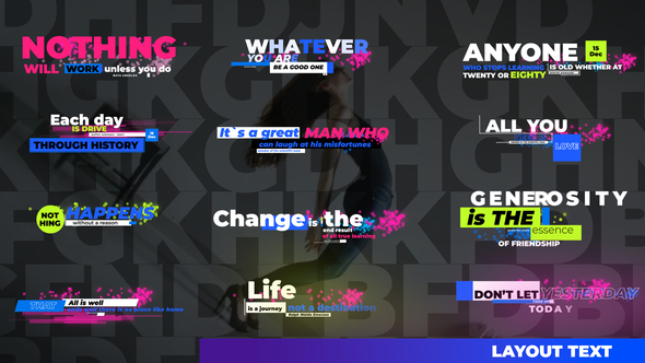 Modern Stripes and Particles Text Layout