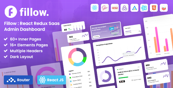 Fillow React Redux SaaS Admin Dashboard Template