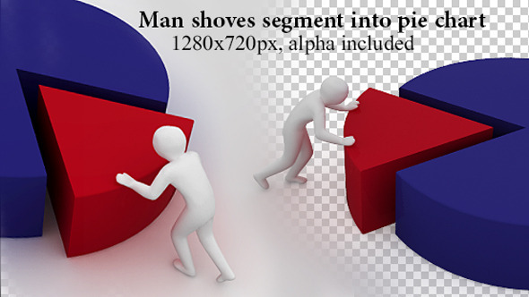 Man Shoves Segment Into Pie Chart