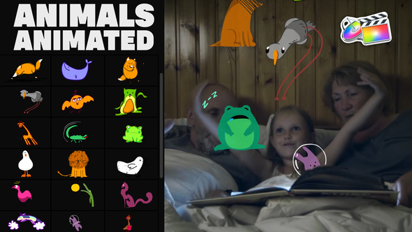 Animals Animated Stickers Pack for FCPX