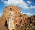 Beautiful Indian bride on bricks background - PhotoDune Item for Sale