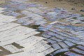 Drying cloth on banks of River Yanuma, Agra, India. - PhotoDune Item for Sale