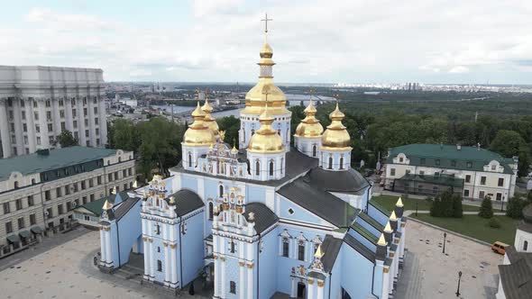 Kyiv. Ukraine: St. Michael's Golden-Domed Monastery. Aerial View