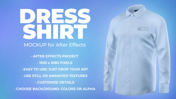 Dress Shirt - 5 Scenes Mockup Template - Animated Mockup PRO