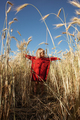 Little Girl in Red Dress on a Rye Field - PhotoDune Item for Sale