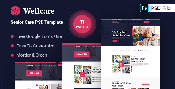 Wellcare - Senior Care PSD Template