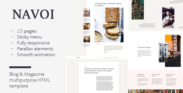 Navoi - responsive News, Blog and Magazine HTML5 Template.