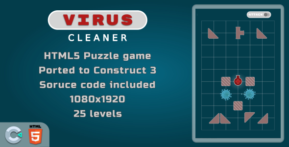 Virus Cleaner - HTML5 Puzzle Game