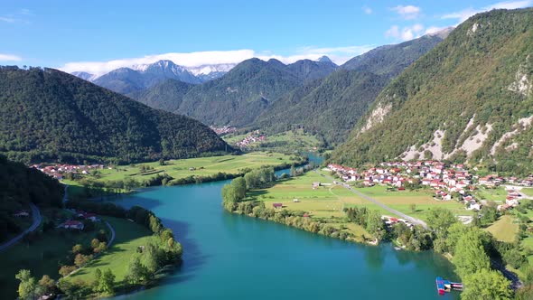 Beautiful valley with emerald color river