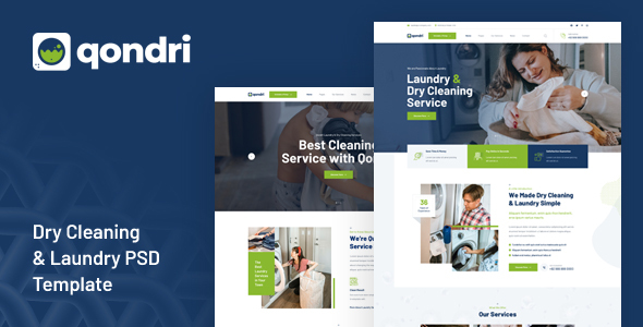 Qondri - Dry Cleaning & Laundry PSD Template