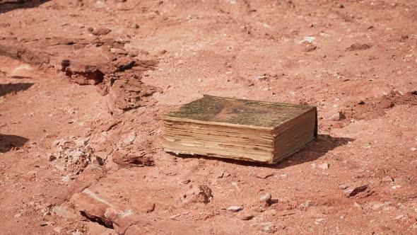 Old Book in Red Rock Desert