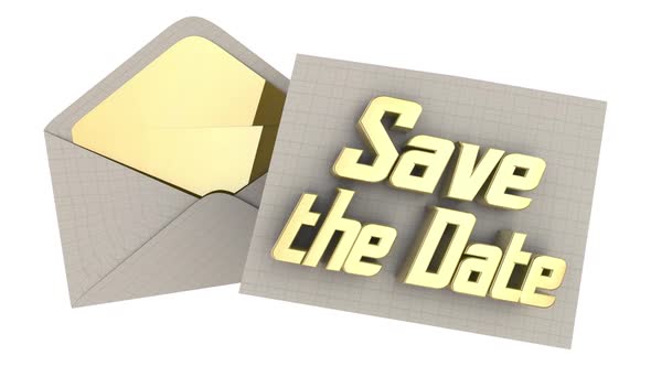 Save The Date Reminder Event Invitation Envelope 3d Animation