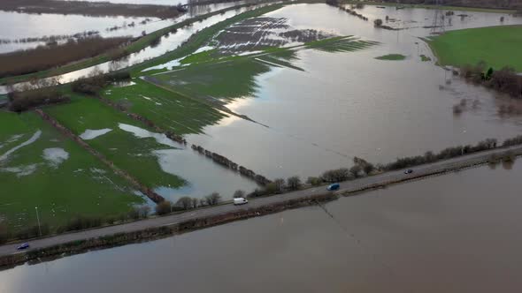 Aerial drone footage of the town of Allerton Bywater near Castleford in Leeds West Yorkshire