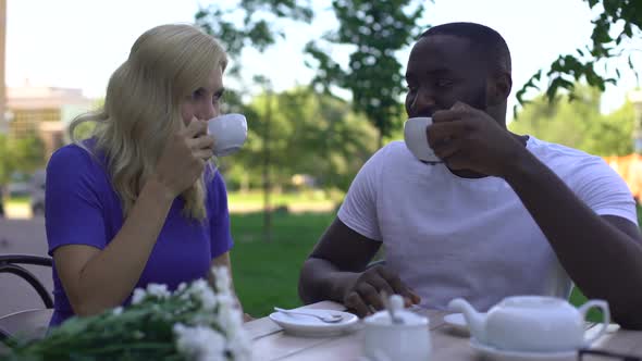 Romantic Date of Multiracial Couple