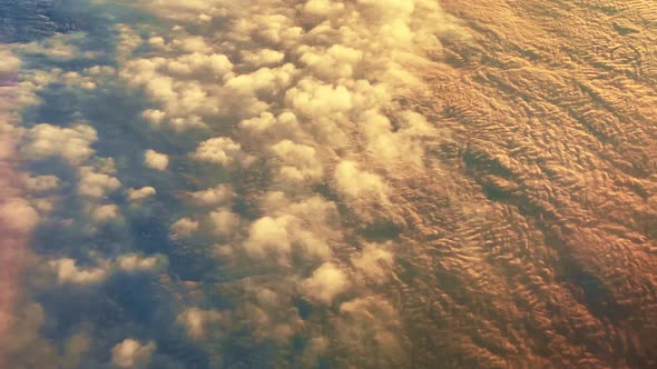 Aerial View of Amazing Clouds at Sunset