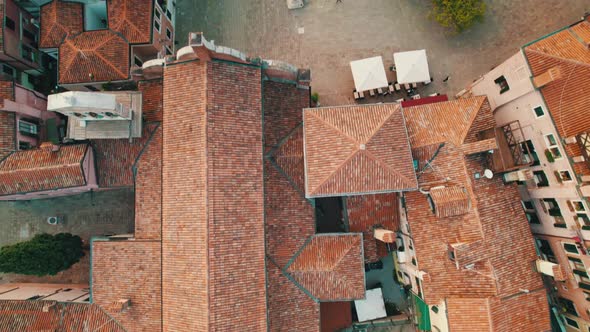 Aerial View Venice City with Historical Buildings and Bell Tower Skyline Italy