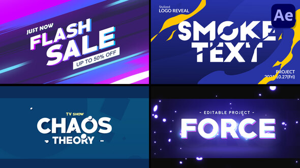 Cartoon Title Logo Animations Pack [After Effects] alt