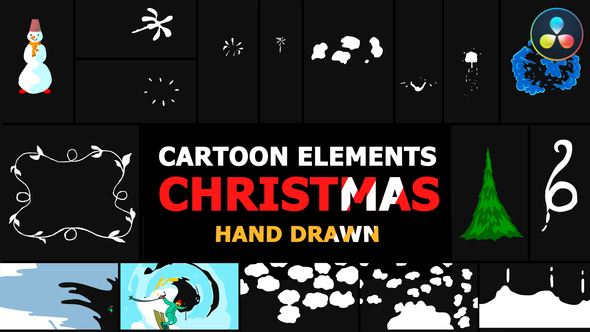 Cartoon Christmas Elements And Transitions | DaVinci Resolve