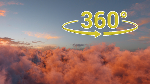 Flying In The Realistic Sunset Golden Clouds 360 Stereoscopic Panoramic 360 VR alt