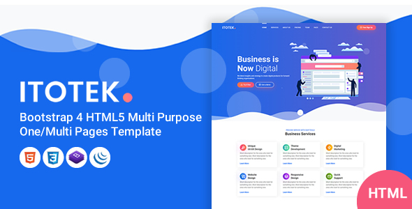Itotek One Page Bootstrap 4 HTML 5 Theme