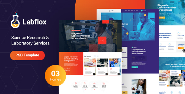 Labflox - Laboratory & Research PSD Template