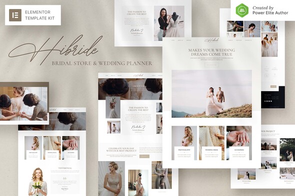 Hibride – Bridal Photography & Wedding Planner Elementor Template Kit