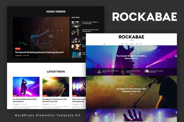Rockabae - Music Blog & Magazine Elementor Template Kit