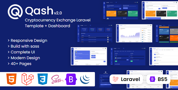 Qash - Cryptocurrency Exchange Bootstrap Laravel Dashboard Template