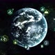 Green Earth in Space and Orbiting Ecology Infographic Icons Loop Background - VideoHive Item for Sale