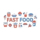 Fast Food - Line Design Style Modern Banner - GraphicRiver Item for Sale