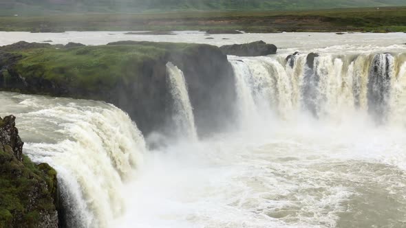 Godafoss Waterfalls in Summer Season Iceland