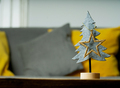 Felted Christmas trees in grey and yellow interior design - PhotoDune Item for Sale