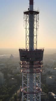 TV Tower in the Morning at Dawn in Kyiv Ukraine