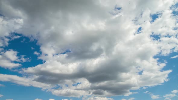 Beautiful blue sky with clouds background. Sky clouds time lapse