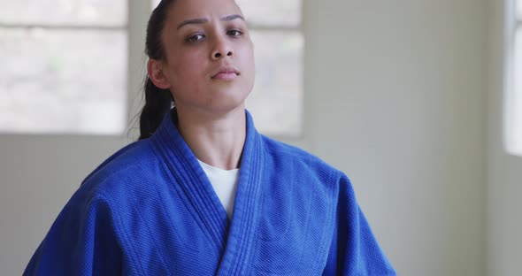 Judoka looking at the camera