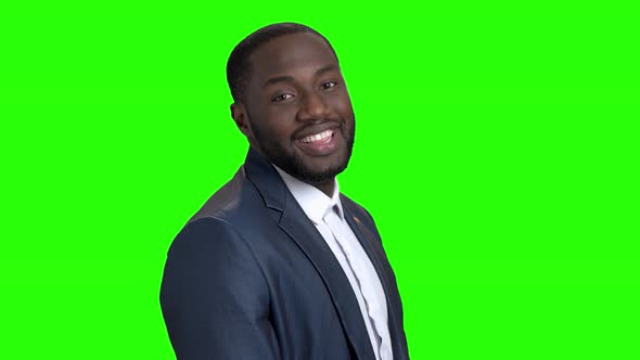 Young Sexy Dark-skinned Businessman in Suit.