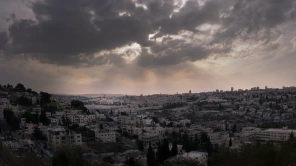 Time-lapse of the city and sun rays from the BYU Jerusalem center