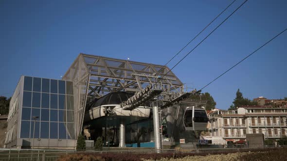 View of the Lift Station of the Cable Car, Which Came To the Cabin