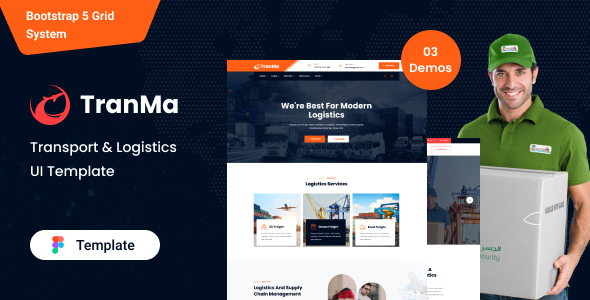 TranMa – Transport & Logistics Figma Template – 0 Sold!