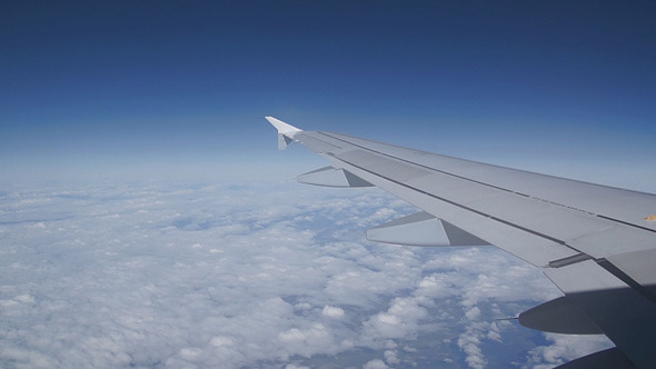 Airplane Wing And Sky