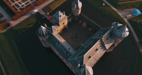 Aerial View Of Muiderslot Castle