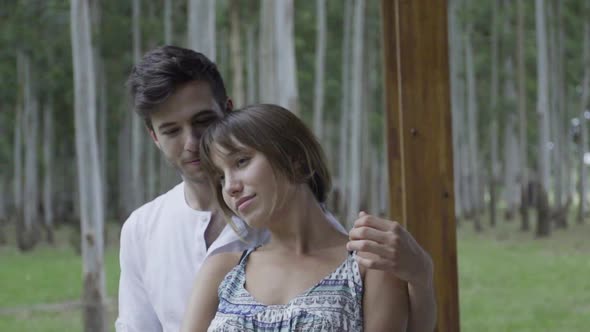 Affectionate couple relaxing together, portrait