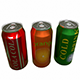 Aluminum can of cola drink and orange drink and cold drink Low-poly 3D model - 3DOcean Item for Sale