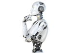 Human like a robot in a pensive posture - PhotoDune Item for Sale