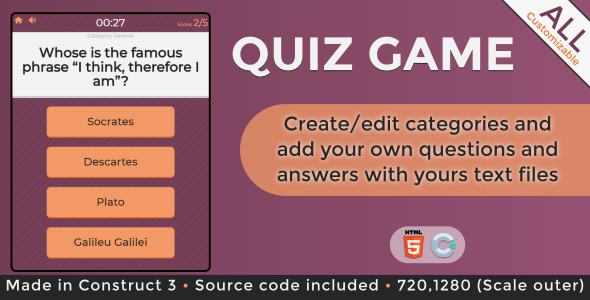 Quiz Game - HTML5 Casual Game